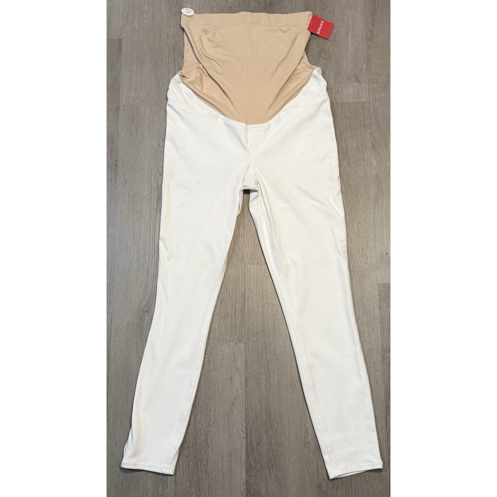 Spanx Mama Ankle Jean-Ish Leggings Womens Large White Skinny Maternity Nwt